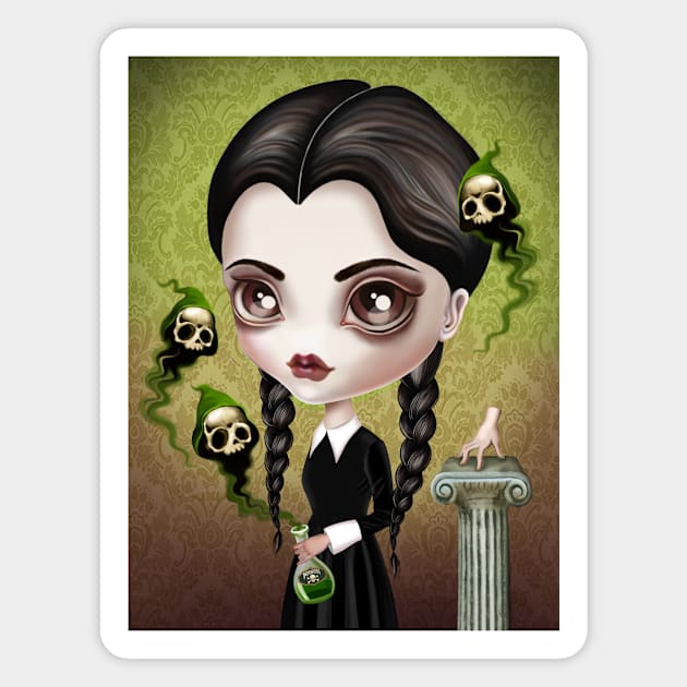 Be Afraid - Wednesday Addams Magnet by sandygrafik